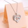 Mother Necklace Sterling Silver Mother and Child Love Heart Necklace For Mother Mom Mothers Day Gift
