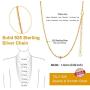 PROSILVER 925 Sterling Silver Dainty Chain for Women Teen Girls, 18K Yellow Gold/Rose Gold Plated, 1.6mm Thin Chains, Delicate Looking but Durable, 18''/22'', Come Gift Box & Silk Pouch