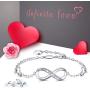 Van Chloe Women 925 Sterling Silver Bracelet Ankle Bracelet Infinity Love Heart Diamond Adjustable Bracelet Teens Girls Women Jewelry Valentines Day