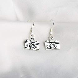 Photographer Gift Camera Infinity Love Charm Y Necklace Travel Jewelry Photography Gifts (Camera earring)