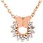 Jewel Zone US 14K Rose Gold Over Sterling Silver Butterfly Open Circle Pendant Necklace Jewel Zone US 14K Rose Gold Over Sterling Silver Butterfly Open Circle Pendant Necklace
