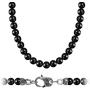 WESTMIAJW Black Onyx Beads Beaded Necklace Chain for Men Natural Gemstones Healing Crystals Jewelry 50/55/60/65/70cm