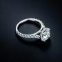 HAFEEZ CENTER 14K Solid White Gold 2ct Round Brilliant Cut DEF Color Moissanite Engagement Ring