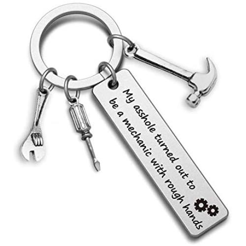 G-Ahora Mechanic Keychain My Asshole Turned Out to be a Mechanic with Rough Hands Funny Gift for Engineer Machinist Gift(Mechanic KR)