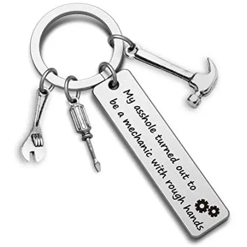 G-Ahora Mechanic Keychain My Asshole Turned Out to be a Mechanic with Rough Hands Funny Gift for Engineer Machinist Gift(Mechanic KR)