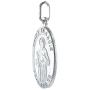 Sterling Silver St Francis Medal Necklace 7/8 inch Oval Italy 0.8mm Chain