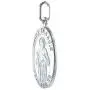 Sterling Silver St Francis Medal Necklace 7/8 inch Oval Italy 0.8mm Chain