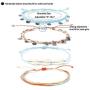ISWAKI 4 Pcs Ankle Bracelets Braided Shell Feet Rope Coin Adjustable String Boho Bohemia Anklets Foot Cord Beach Jewelry for Women Girls