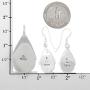 925 Sterling Silver Matching Pendant & Earrings Set with Genuine Gemstones 20'' Necklace