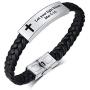 MPRAINBOW Christian Gifts for Men Women,Inspirational Religious Bracelets-Cross Jesus God Scripture Bracelet,Bible Verse Personalized Mantra Quotes Engraved Jewelry Braided Leather Cuff Bracelet
