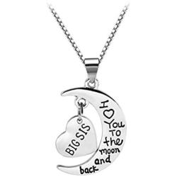 omodofo Family Jewelry Gift Big Middle Sister Little Sis Set of 3 Sisters Pendant Necklace for Sisters