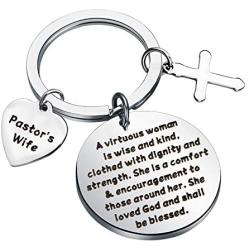 BAUNA Pastors Wife Gifts Pastors Wife Appreciation Gifts She is a Comfort and Encouragement to Those Around Her Keychain Ministers Wife Jewelry