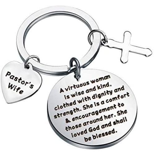 BAUNA Pastors Wife Gifts Pastors Wife Appreciation Gifts She is a Comfort and Encouragement to Those Around Her Keychain Ministers Wife Jewelry