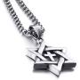 Elfasio Star of David Messianic Cross Men 316L Stainless Steel Necklace Pendant Chain Set 18-30 inch