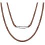 ChainsPro Waterproof Braided Leather Necklace Wax Rope Chain, Customize Available, 2/3mm Width, with Durable Snap Clasp, 16”18'' 20'' 22'' 24'' 26'' 28'' 30''-Send Gift Box