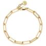 WEARON Dainty Gold Link Chain Bracelet for Women 14K Gold Plated Simple Delicate Cable Link Chain Handmade Minimalist Jewelry Retro Personality Bracelet Adjustable Thin Cuban Link Chain Paperclip