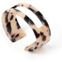 Ailiessy Leopard Cuff Bangle Bracelets Personalized Acrylic Animal Print Bracelet for Women Girls Fashion Statement Jewelry Gifts