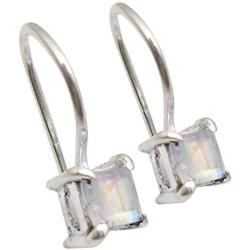 SilverStarJewel 925 Solid Silver Rainbow Moonstone Earrings 0.6'' New Gift