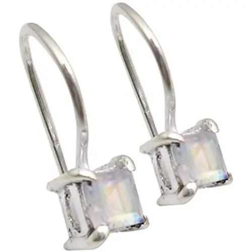 SilverStarJewel 925 Solid Silver Rainbow Moonstone Earrings 0.6'' New Gift SilverStarJewel 925 Solid Silver Rainbow Moonstone Earrings 0.6'' New Gift