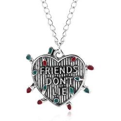 Stranger Things Necklace - Movie Fan Horror Show Inspired Christmas Halloween Cosplay Eleven Alphabet Dont Lie Vintage Necklace Jewelry Gifts for Girls