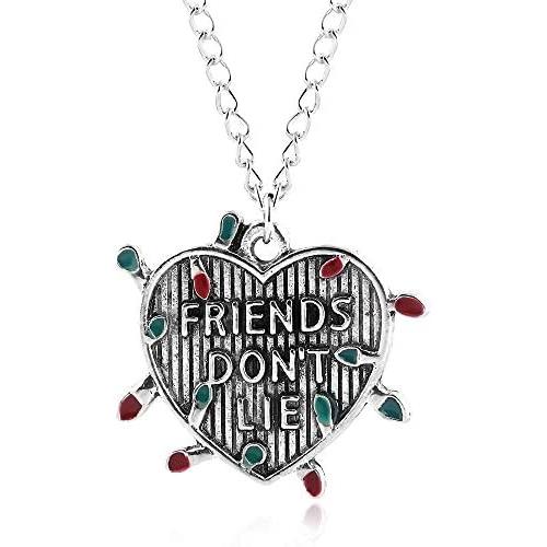 Stranger Things Necklace - Movie Fan Horror Show Inspired Christmas Halloween Cosplay Eleven Alphabet Dont Lie Vintage Necklace Jewelry Gifts for Girls