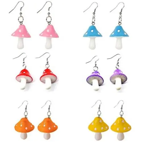 Colorful Polka Dot Mushroom Dangle Earrings Necklace Set Handmade Funny Simulation Mushroom Jewelry Set Resin Food Drop Earrings Necklaces for Women Girl 3D Food Jewelry Colorful Polka Dot Mushroom Dangle Earrings Necklace Set Handmade Funny Simulation Mushroom Jewelry Set Resin Food Drop Earrings Necklaces for Women Girl 3D Food Jewelry