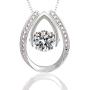 ARINZA Sterling Silver Necklaces for Women Dancing Diamond & Swarovski Cubic Zirconia Pendant Necklace Silver Chain 18, Jewelry for Women Girl