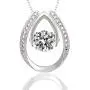 ARINZA Sterling Silver Necklaces for Women Dancing Diamond & Swarovski Cubic Zirconia Pendant Necklace Silver Chain 18, Jewelry for Women Girl
