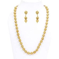 SANARA Indian Traditional Wedding Ethnic Golden Lakshmi Temple Necklace Earring Set Women South Indian Jewelry