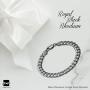 Amberta Plated on 925 Sterling Silver Bracelet - Various Styles - 8 mm Thick - Flat Cuban Curb Chain for Men - Length 8 Inch