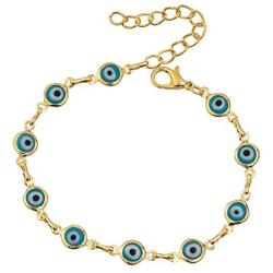 LoEnMe Jewelry Good Luck Protection Charm Turkish Fatima Hand Hamsa Evil Eye Bracelet