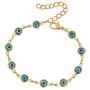 LoEnMe Jewelry Good Luck Protection Charm Turkish Fatima Hand Hamsa Evil Eye Bracelet