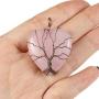Top Plaza Natural Rose Quartz Healing Crystals Necklace Bronze Tree Of Life Wire Wrapped Stone Heart Pendant Necklaces Reiki Quartz Jewelry for Womens Girls Ladies