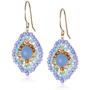 Miguel Ases Blue Quartz and Topaz Hydro Lotus Drop Earrings, 1.4''