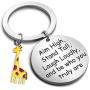 Giraffe Keychains Aim High Stand Tall Laugh Loudly and Be Who You Truly are Giraffe Jewelry Gift Inspirational Gifts