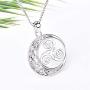 YL Celtic Knot Necklace 925 Sterling Silver Triskele Dangle Drop Earrings Triskelion Moon Leverback Jewelry for Women