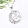 YL Celtic Knot Necklace 925 Sterling Silver Triskele Dangle Drop Earrings Triskelion Moon Leverback Jewelry for Women YL Celtic Knot Necklace 925 Sterling Silver Triskele Dangle Drop Earrings Triskelion Moon Leverback Jewelry for Women