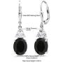 Gem Stone King 925 Sterling Silver Black Onyx Dangle Earrings For Women 5.00 Cttw Gemstone Birthstone Oval 10X8MM