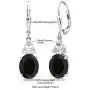 Gem Stone King 925 Sterling Silver Black Onyx Dangle Earrings For Women 5.00 Cttw Gemstone Birthstone Oval 10X8MM Gem Stone King 925 Sterling Silver Black Onyx Dangle Earrings For Women 5.00 Cttw Gemstone Birthstone Oval 10X8MM