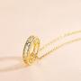 Carleen 14K Solid Yellow Gold Simple Minimalist Open Ring Circle Pendant Dainty Necklace Jewelry Gift for Women Girls Her, 16 inch