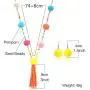 Charm Braided Womens Bohemian Jewelry Set Handmade Colorful Long Seed Beaded Bright Color Chain Pompom Tassel Necklace and Earring