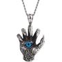 UMtrade Vintage Jewelry Mens Stainless Steel Demon Hand Dragon Claw Blue Eye Pendant Necklace