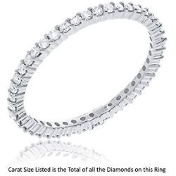 La Joya 1/3-1/2 Carat Total Weight (ctw) Certified Lab Grown Full Diamond Eternity Rings - Solid 10k White Gold - Ultimate Wedding Ring Anniversary Bands And Stackable Rings For Her - Any Ring Size