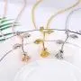 6 Pcs Rose Pendant Flower Necklaces Gold/Silver/Rose Gold Elegant Long Rose Pendant Necklaces for Women Girls Teens Birthday Anniversary Valentines Day Jewelry Gifts