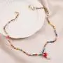 Pingyongchang Cute 4pcs Colorful Beads Chain Dainty Mushroom Shape Pendant Necklace Set Sweet Fresh Vegetables Mushroom Choker Jewelry Set for Women Girls Men