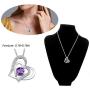 yfstyle Jewelry Set Heart Necklace Earrings for Women Girls, Heart Shaped Drop Hook Earrings & Pendant Necklaces with Cubic Zircon Setting, Crystal Jewellery Set Mothers Day Gift