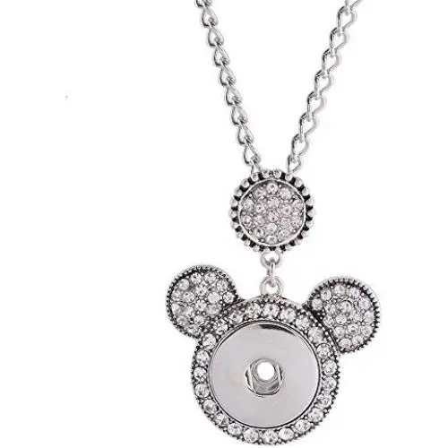 Snap Jewelry Mickey Mouse Shape Necklace Fits 18-20mm Snaps 20-3'' Extender Snap Jewelry Mickey Mouse Shape Necklace Fits 18-20mm Snaps 20-3'' Extender