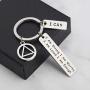 FUSTMW AA Symbol Keychain Sobriety Gifts Alcoholics Anonymous Gifts Addiction Recovery Jewelry I Am Strong I Am Loved I Am Enough New Beginnings Gift
