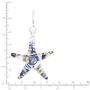 SUVANI Sterling Silver Hand Blown Glass Jewelry Glittery Gold Blue White Starfish Dangle Earrings