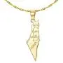 Fusamk Hip Hop Plated 18K Gold Israel Map Tag Pendant Necklace Fusamk Hip Hop Plated 18K Gold Israel Map Tag Pendant Necklace